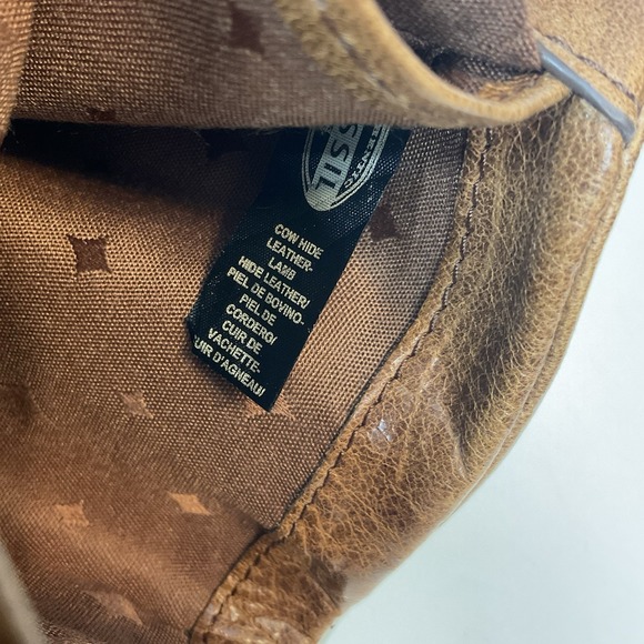 Vintage Fossil Mini Card Holder Coin Wallet Patchwork Brown Leather - Picture 9 of 13